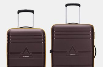 ARISTOCRAT Airstop Pro 2 (Small 55cm Medium 65cm) Suitcase Cabin & Check-in Set 4 Wheels – 25 Inch