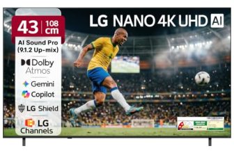 LG 108 cms (43 inches) NU87 AI Series Nano 4K Ultra HD Smart webOS LED TV 43NU870BPLA