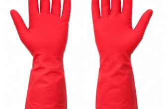AM Safe-X Rubber Cleaning Gloves for Kitchen & Household 1 Pair|Heavy Duty Reusable Rubber Gloves|Waterproof, Non-Slip Grip, Chemical Resistant Gloves for Dishwashing, Bathroom & Home Cleaning (Red)