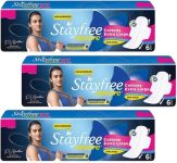 STAYFREE Secure Cottony Soft XL Wings Sanitary Pads For Women, (6+6+6 Napkins) Sanitary Pad(Pack of 3)