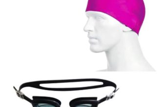 Swimming set combo with goggles, cap, nose & ear plugs (Blue Purple)