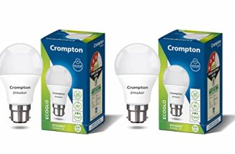 Crompton Dyna Ray 9 Watt LED Bulb Cool Day Light | Pack of 2 | B22 Base, Energy-Efficient | LED Bulb for Home & Office, Wide Light Spread