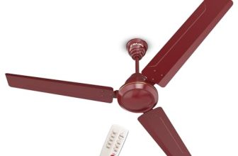 Bajaj Frore Turbo BLDC 1200 MM 5 Star Rated Ceiling Fans For Home | BEE Stars Rated Energy Efficient Ceiling Fan | 2 Years Warranty 【 Red Walnut】