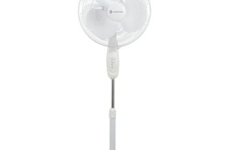 SINGER Brissa 31 High Air Delivery Pedestal Fan | 60W Power Saving | 100% Copper Motor | 75 CMM Air Flow | Silent Operation | Adjustable Height | 2 Years Warranty | ISI Certified
