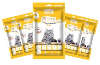Grain Zero Creamy Lickable Cat Treats (75g x 5 Pouches) Total 375g | Crab | Promotes Hydration | No Artificial Preservatives | Best for Training & Bonding | for Kitten & Adult