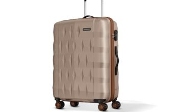 Aristocrat Comet Medium Polycarbonate Case 8-Wheel Trolley Bag, Champagne