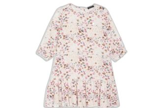 Allen Solly Junior Girls A-Line Solid Dress Pink