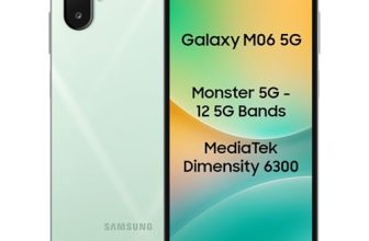 Samsung Galaxy M06 5G Mobile (Sage Green, 4GB RAM, 128GB Storage) | MediaTek Dimensity 6300 | AnTuTu 623K+ | 12 5G Bands | 25W Fast Charging | 4 Gen OS Upgrades | 50MP Camera | Without Charger