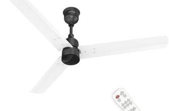 Polycab Wizzy Plus 1200mm 5-Star BLDC, Remote Ceiling fan for Living Room| 55% Energy Saving, 100% Copper, High Air Delivery | 3+1 yr Warranty, Free Installation【Matt White Black】