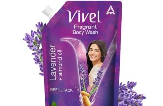 Vivel Fragrant Body Wash, Lavender & Almond Oil Shower Gel, 1300ml Supersaver XL Refill Pouch, Moisturizing Bodywash, Soft & Smooth Skin, Effective Cleansing, For Women & Men
