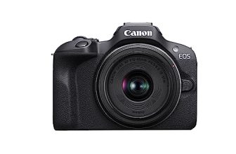 Canon EOS R100 24.1 MP Mirrorless Camera (Black) with RF-S18-45mm f/4.5-6.3 is STM Optical Zoom Lens | 4k Video