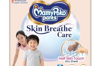 MamyPoko Pants Skin Breathe Care | Baby Diapers Extra Large Size (XL) | 80 Count | 12-17Kgs | Half Skin Touch Airy Sheet | 3X Breathable | Derma Tested