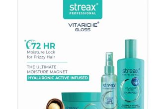Streax Professional Vitariche Gloss Post Care For Dry & Frizzy Hair Combo Kit (Shampoo 300 ml + Masque 200 gm + Serum 75 ml)