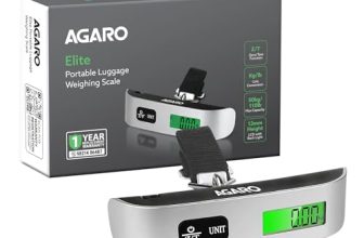 AGARO Elite Portable Luggage Weighing Scale Upto 50 Kg Capacity, Zero/Tare Functions with LCD Backlit Display for Home, Travel, Flights, Bags