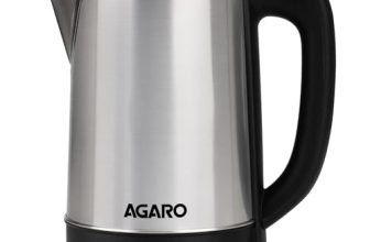AGARO Sonnet Electric Kettle, 1.5L, 1500W, Stainless Steel Body, Quick Boil, Water Boiler, Hot Water Kettle, For Making Black Tea & Black Coffee,Auto Shut Off, Cool Touch Handle