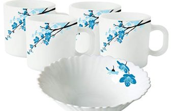 Larah by BOROSIL Opalware Snacks Set – 180ml, 5Pcs, White