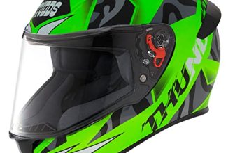 Studds Thunder Full Face Helmet D7 with Clear Visor (Matt Neon Green N9, M)