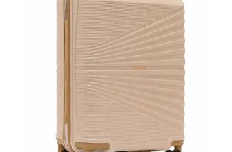 Police Origine Cabin Trolley | 65L Capacity TSA Lock 8 Smooth 360° Spinner Wheels Telescopic Handle PP Hard Shell | Lightweight 20″ Cabin Luggage for Travel & Weekend Trips (Beige/TAN)