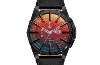 Diesel Leather Analog Black Dial Men Watch-Dz4658, Black Band