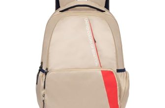 United Colors of Benetton Vance 32L Laptop Backpack – Beige | Water-Resistant | Fits 15-inch Laptop Compartment | Modern Style with Ample Organization & 1-Year Warranty
