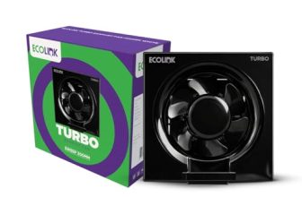 EcoLink TURBO 200mm Exhaust Fan | High-Speed, Powerful Air Suction | Silent Operation | Energy Efficient | Durable Plastic Body | Suitable for Kitchen, Bathroom & Office | Black | Pack of 1