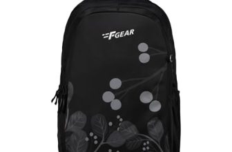 F Gear Century Black 27L School Backpack, Raincover, Water-Resistant