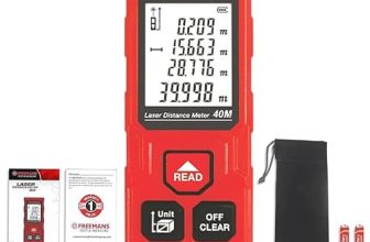 FREEMANS PROECO-L40 40m Laser Distance Meter with Area, Volume, Pythagorean Measurement and Self-Calibration Function, Carry Bag and Batteries Included, Best Suitable for Indoor Measurements