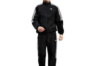 Adidas Men Training Mock Collar Long Sleeve Track Suit – Regular Fit Polyester Activewear Set Lightweight, Breathable Sportswear track suit for Gym, Running, Fitness, Casual For Fall Winter