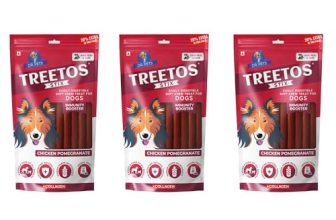 Dr. Pets Pack of 3 (85g Each) Treetos Chicken Stix Dog Treats | Chicken Pomegranate Flavour | Soft Chew Sticks for Puppies & Adult Dogs | Training Reward Snacks | Easy to Chew | Pouch Pack