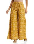 Amazon Brand – Myx Women’s Relaxed Cotton Flared Palazzo (PAG 215_Mogra(Ochre)_XS)
