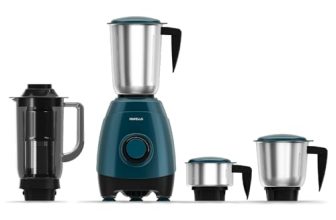 Havells ESO 750 Watt Mixer Grinder | 4 Jars (3 Stainless Steel + 1 Juicer Jar) | Heavy-Duty ABS Body | Powerful Motor | Wider Mouth Blades | Handles on All Jars | 2-Year Product Warranty (Teal)