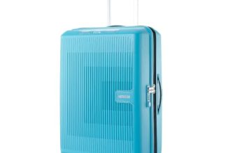 American Tourister Aerostep 8 Wheels 77 Cm Small Cabin 4 Wheel Inline Trolley Bag Hardshell Case Polypropylene 360 Degree Wheeling System Luggage,4 Wheel Inline Trolley Bag for Travel,Teal,Large