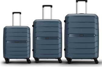 Aristocrat Liberty Set of 3 (Cabin+Medium+Large) Trolley Bag, 58+68+78Cm | Combination Lock | 8 Wheels | 5 Years International Warranty | Spanish Blue