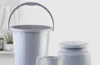 Cello Petal Bathroom Set | Sturdy and Durable | Lightweight and Rigid | Easy to Clean and Attractive Design | Small Set of 3, Light Grey