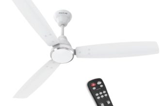 Polycab Wizzy Vibe 1200mm 5-Star BLDC Ceiling fan for Home with Remote| Energy Saving | High Air Delivery | 3+1 yr Warranty [Matt White]