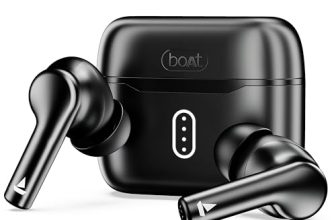 boAt Airdopes 141 Pro Buds, 13mm Drivers, Metallic Finish, 60HRS Battery, 4Mics ENx, Fast Charge, IPX5, v5.3 Bluetooth Earbuds, TWS Ear Buds Wireless Earphones with mic (Obsidian Black)