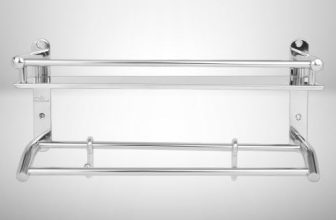 SELLZY® Anti Rust Stainless Steel Multipurpose 2in1 Bathroom Shelf with Towel Stand | (15(L) X 4.5(W) X 6(H)) inch (Pack of 2pc)