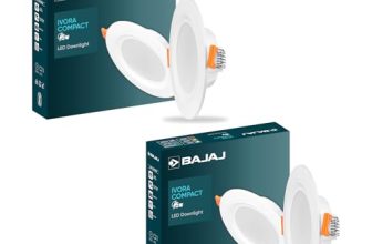 Bajaj Polycarbonate Ivora Compact Downlight | 5W LED Downlight | for Smaller Spaces | Long Life of 25000 Hours | Soothing Light (Red, Pack of 2)