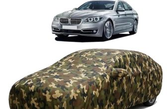 Sulfar 100% Waterproof Car Body Cover Compatible with Mirror for BMW 525i with Long Lasting Durable Material (Triple Stitched, Full Bottom Elastic, Camouflage Army)