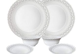 Larah by Borosil Classic Opalware Dinner Set, 6 -Piece, White