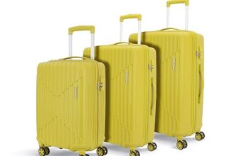 KAMILIANT by American Tourister Savvy | Trolley Bag Set of 3 (55+70+80 cms) for Travel| Hard Case Polypropylene (PP) Suitcase | 360° 8-Wheel Luggage Trolley | Combination Lock | Cress Green