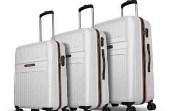 Aristocrat Atlas Set of 3 (Cabin+Medium+Large) Hard Case Trolley Bags, White
