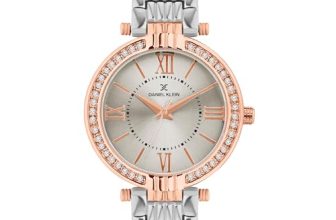 Daniel Klein Analog Silver Round Dial Silver Metal Strap Stone-Studded Water-Resistant Wrist Watch for Women Girls, Ladies DK11138-8