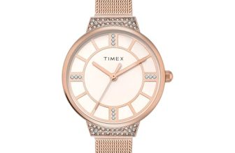 TIMEX Rose Gold Round Dial Analog Women’s Watch – TWEL22402
