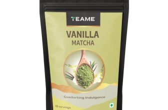 TE-A-ME Vanilla Matcha Tea Powder – 50g (33 Servings) | Make Delicious Flavoured Matcha Vanilla Latte | 100% Natural