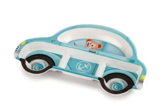 Cello Kidzbee Series Melmo Racers Melamine Plate for Kids |Car Shaped Plates | Attractive and Kidfriendly Designs | Break Resistant & Durable | Set of 1 | Blue