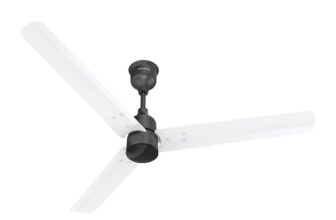 Polycab Wizzy Plus BLDC 1200mm 5-Star, Remote Ceiling fan for Living Room| 55% Energy Saving, High Air Delivery | 3+1 yr Warranty【Matt White Black】