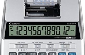 Canon P23-DHV-3 Printing Calculator with Double Check Function,Financial Calculator & Currency Conversion,Silver