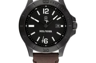 Tommy Hilfiger Black Dial Brown Colour Leather Strap Analog Watch for Men-TH1710530