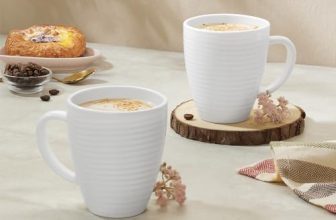 Larah by BOROSIL Tea/Coffee Orbit White Opalware Mug, Microwave & Dishwasher Safe, Bone-Ash Free, Crockery Set Ideal for Daily Use & Gifting (Orbit, 240ml x 2pc)